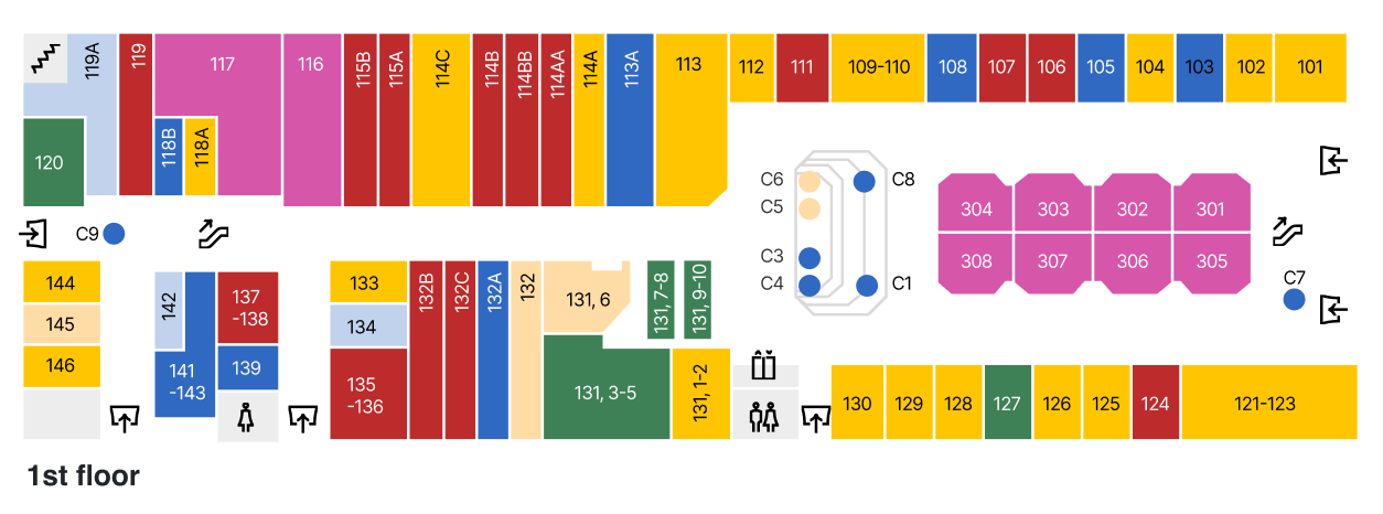 Asian Garden Mall first floor store directory map